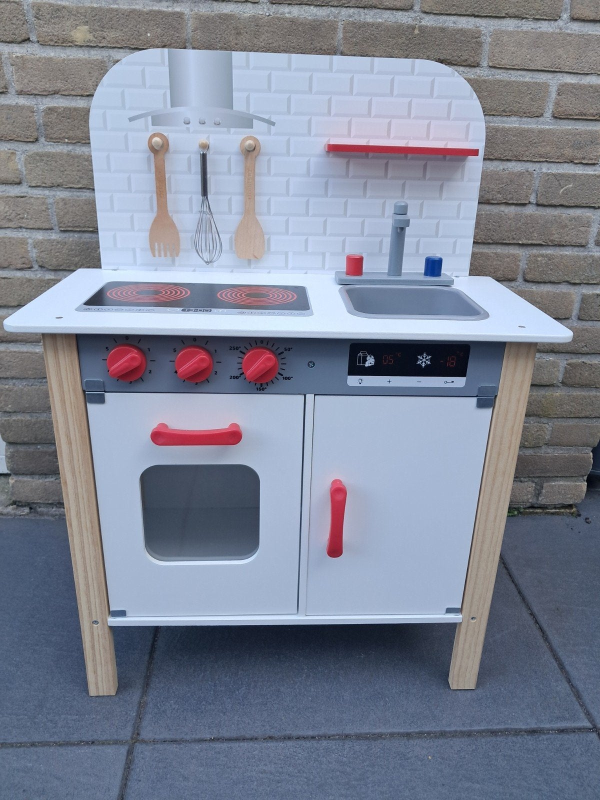 Witte houten speelkeuken met accessoires, Ophalen, Zo goed als nieuw, Jongen of Meisje