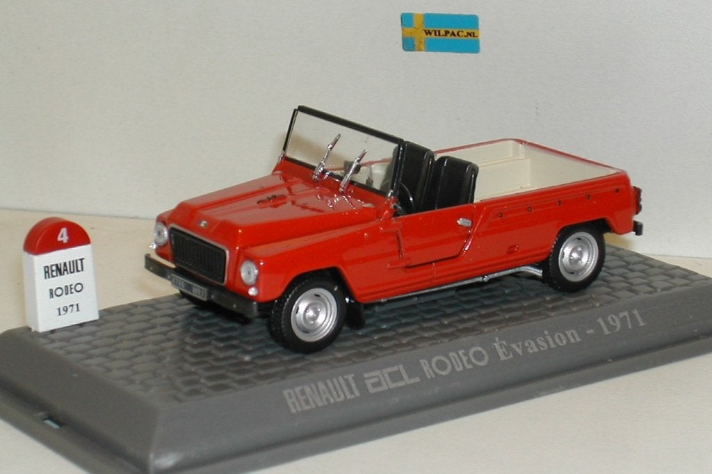 Renault 4. Rodeo. Evasion rood. R4 mythique serie Atlas 1:43, Ophalen of Verzenden, Nieuw, Auto, Overige merken