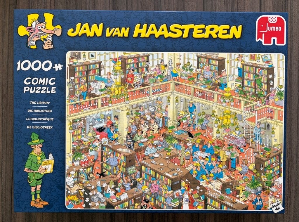 Jan van Haasteren - De bibliotheek - 1000 stukjes, Ophalen of Verzenden, 500 t/m 1500 stukjes, Zo goed als nieuw