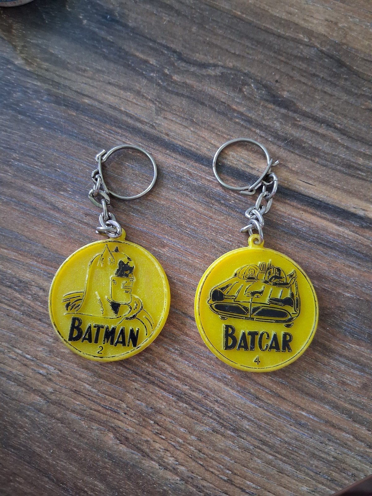 Vintage Batman en Batcar sleutelhangers, Ophalen of Verzenden, Gebruikt, Merk
