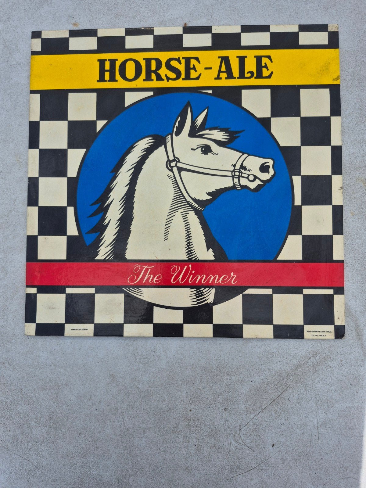 Vintage 'Horse-Ale The Winner' reclamebord, Ophalen of Verzenden