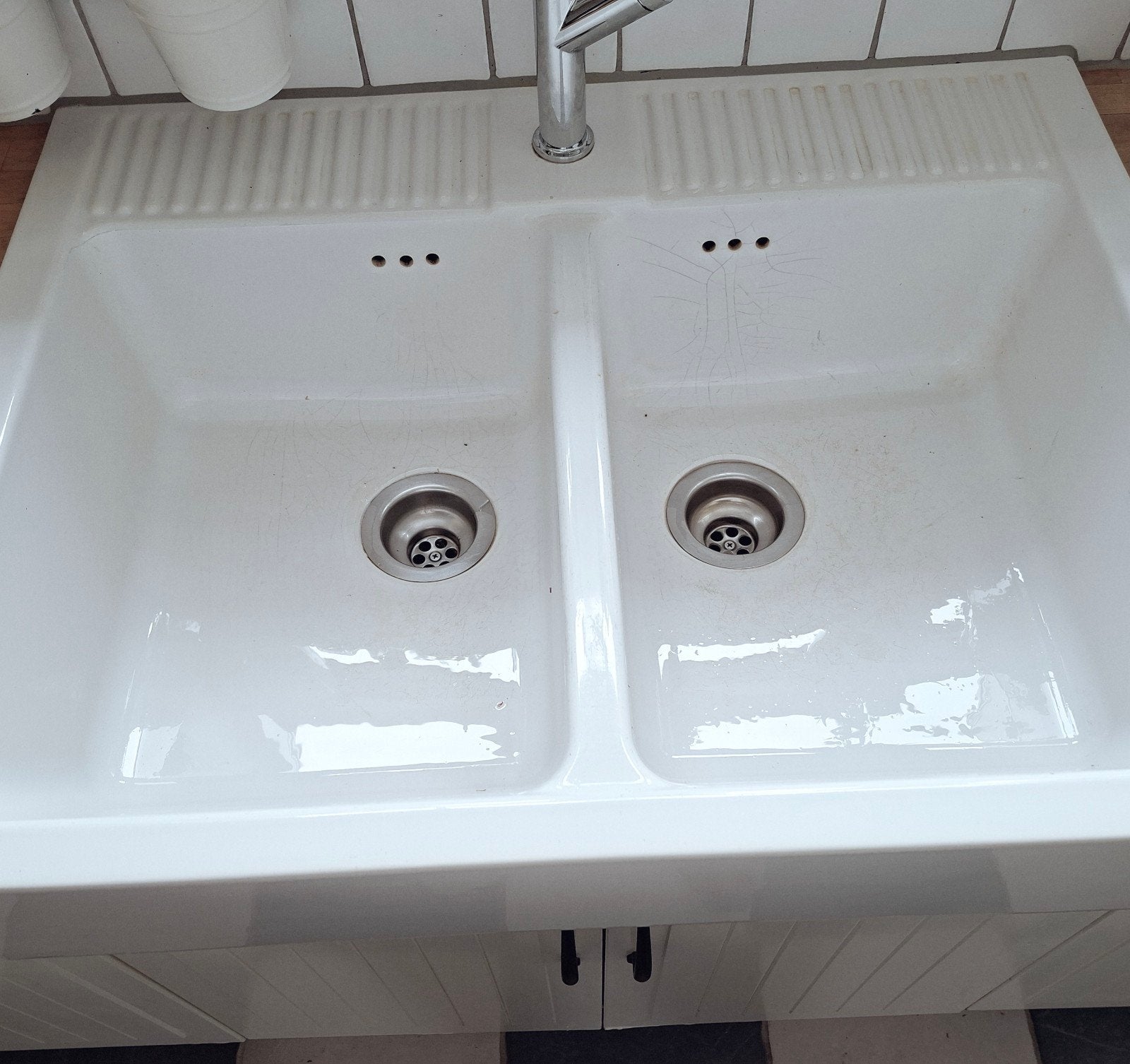 duoafwasbak porselein wit, Ophalen, Gebruikt, Wit, 50 tot 100 cm
