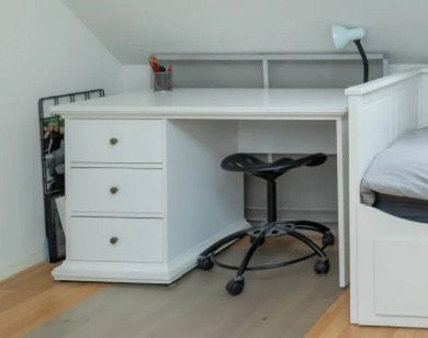 Mooi bureau - 130x62x74 cm, Ophalen, Gebruikt, Hout, Wit