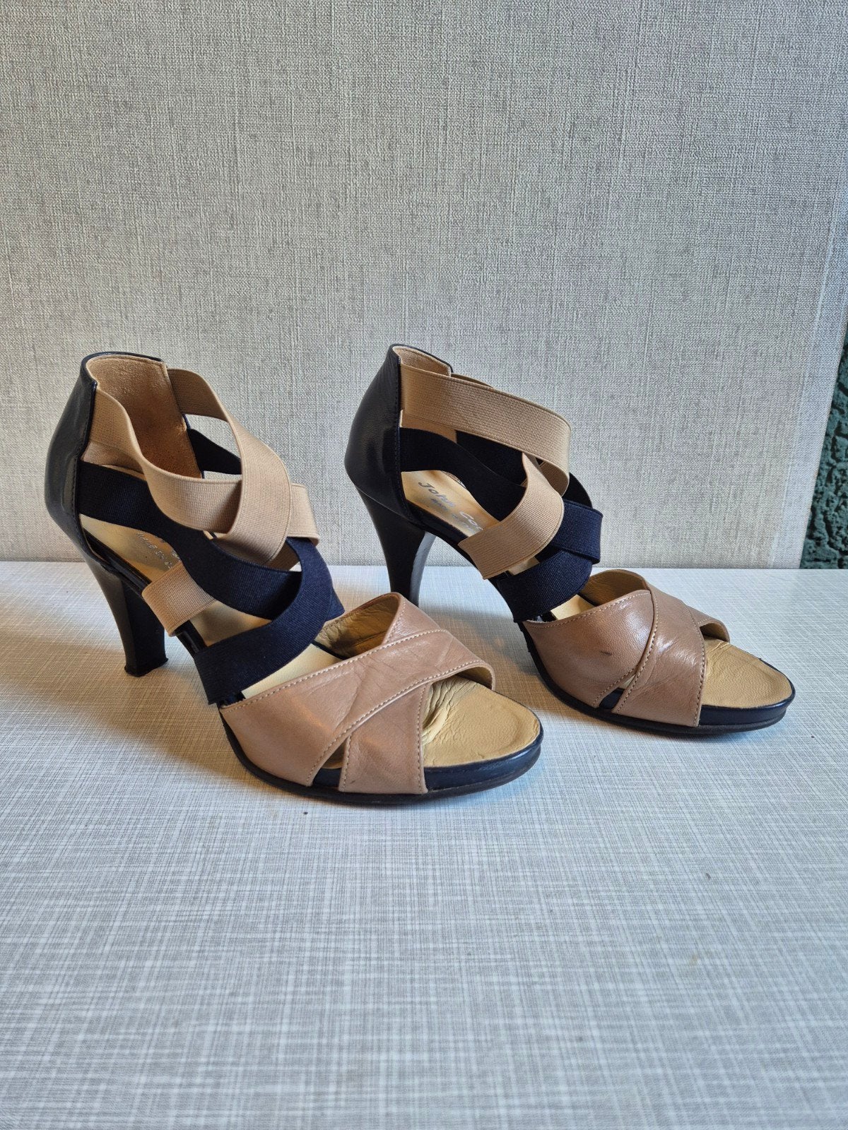 John Coolen sandalen met hak - Maat 36, John Coolen, Bruin, Gedragen, Sandalen of Muiltjes