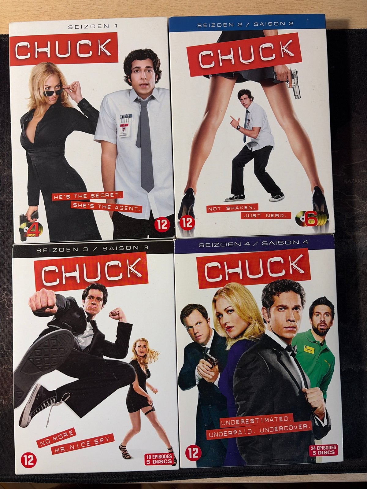 Chuck - Complete Serie Seizoenen 1-4 (DVD), Cd's en Dvd's, Seizoen 1, Nederlands, Ophalen of Verzenden, Actie en Avontuur