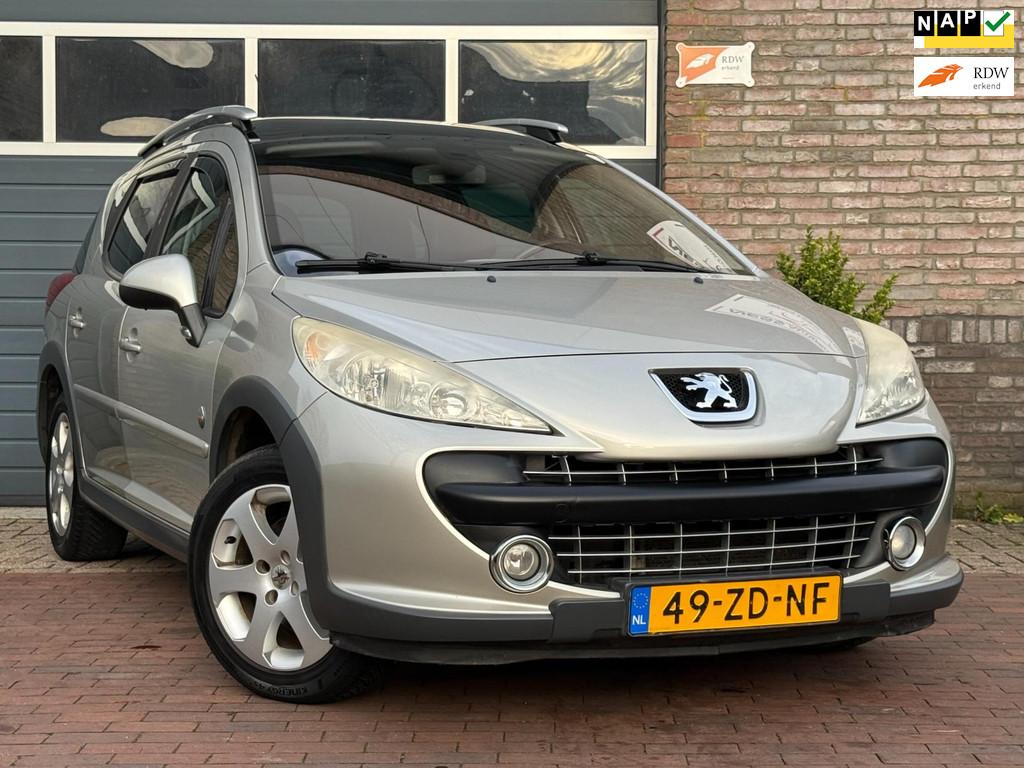 Peugeot 207 SW Outdoor 1.6 VTi XS|Climate|Pano.dak, Gebruikt, Zwart, 4 cilinders, Leder en Stof