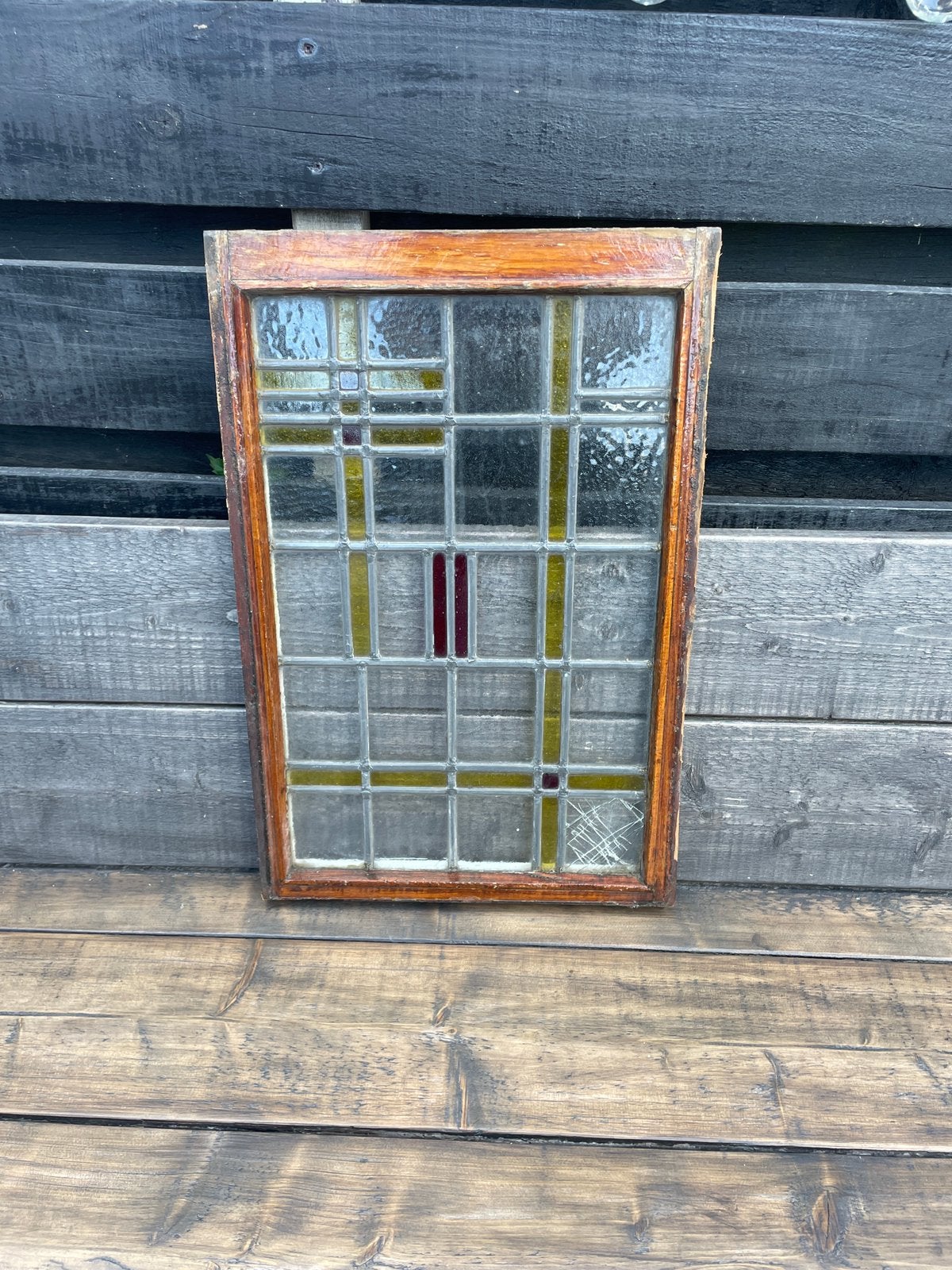 Glas in lood raampje, Doe-het-zelf en Verbouw, Glas en Ramen, Ophalen, Gebruikt, Minder dan 80 cm, Minder dan 80 cm