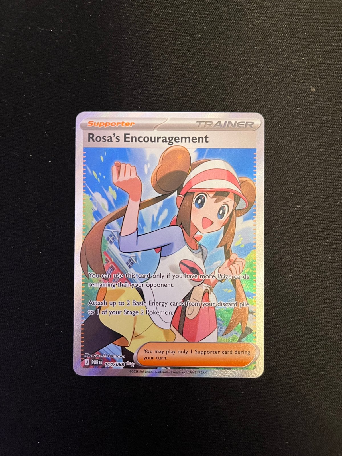 Rosa's Encouragement 114/088 Full Art Trainer Kaart, Ophalen of Verzenden, Nieuw, Losse kaart, Foil