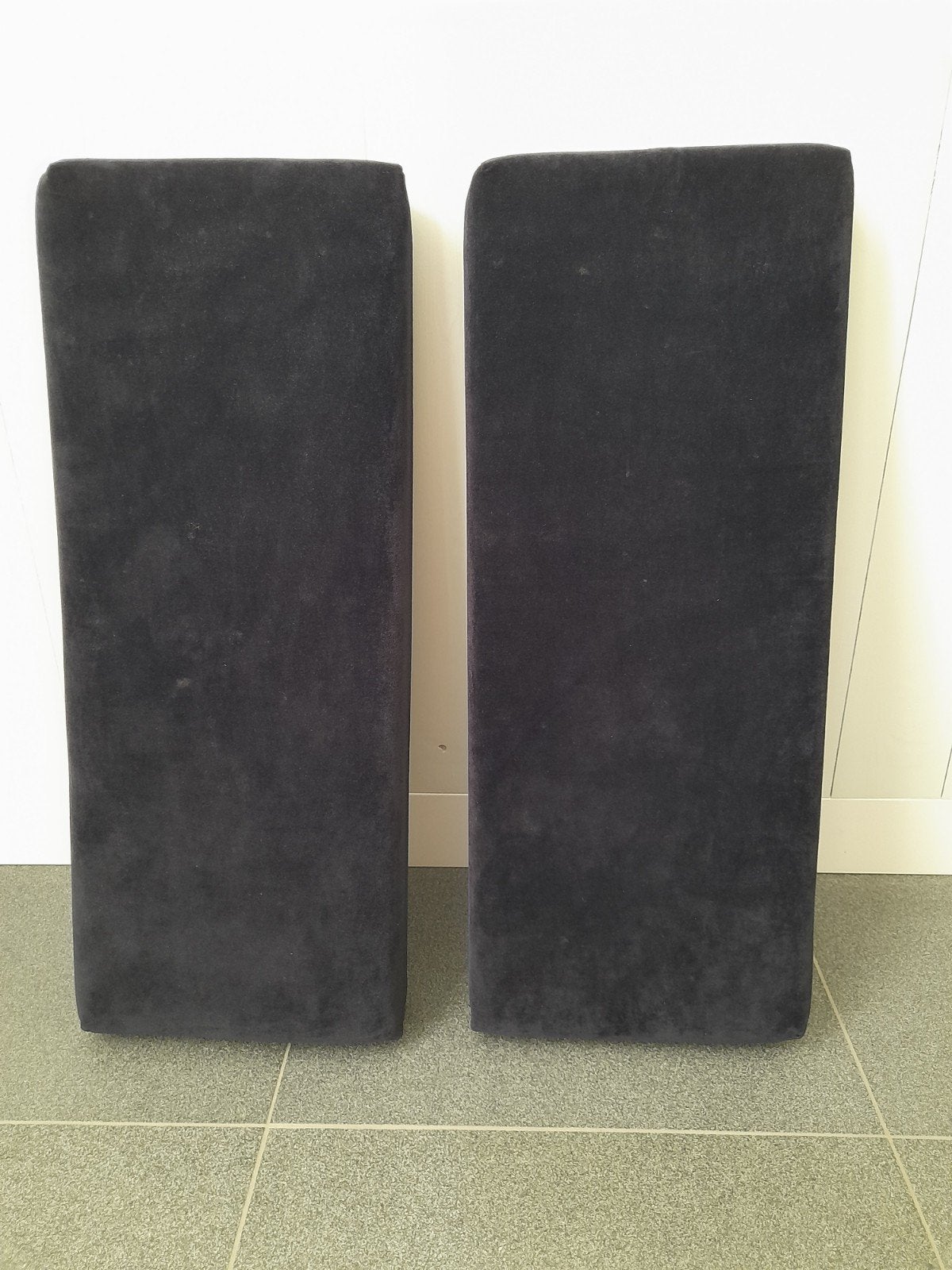twee kussens voor boot, caravan of houten bankje, 89 cm, Ophalen, Gebruikt, Zwart, Rechthoekig