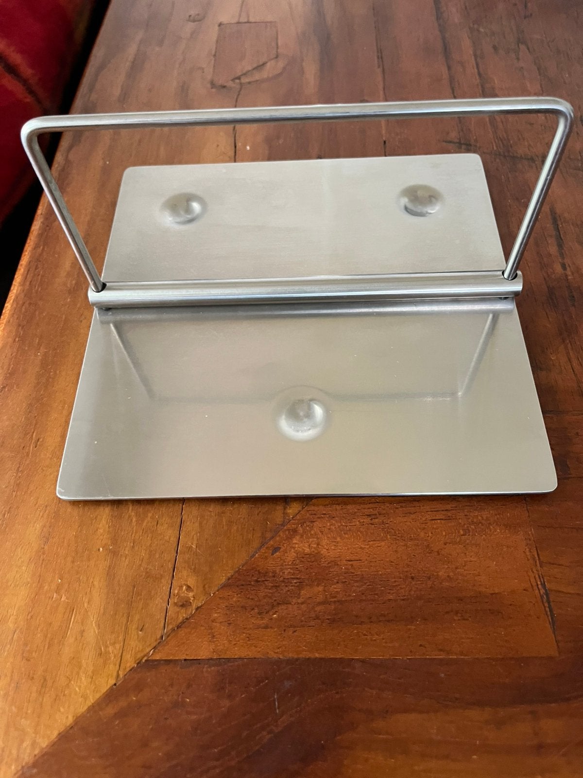 Nette Stelton servettenhouder, Zilver, Ophalen of Verzenden, Metaal, Overige merken
