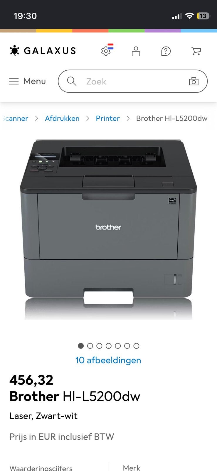 Brother Laserprinter HL-L5200DW, Ophalen, Zo goed als nieuw