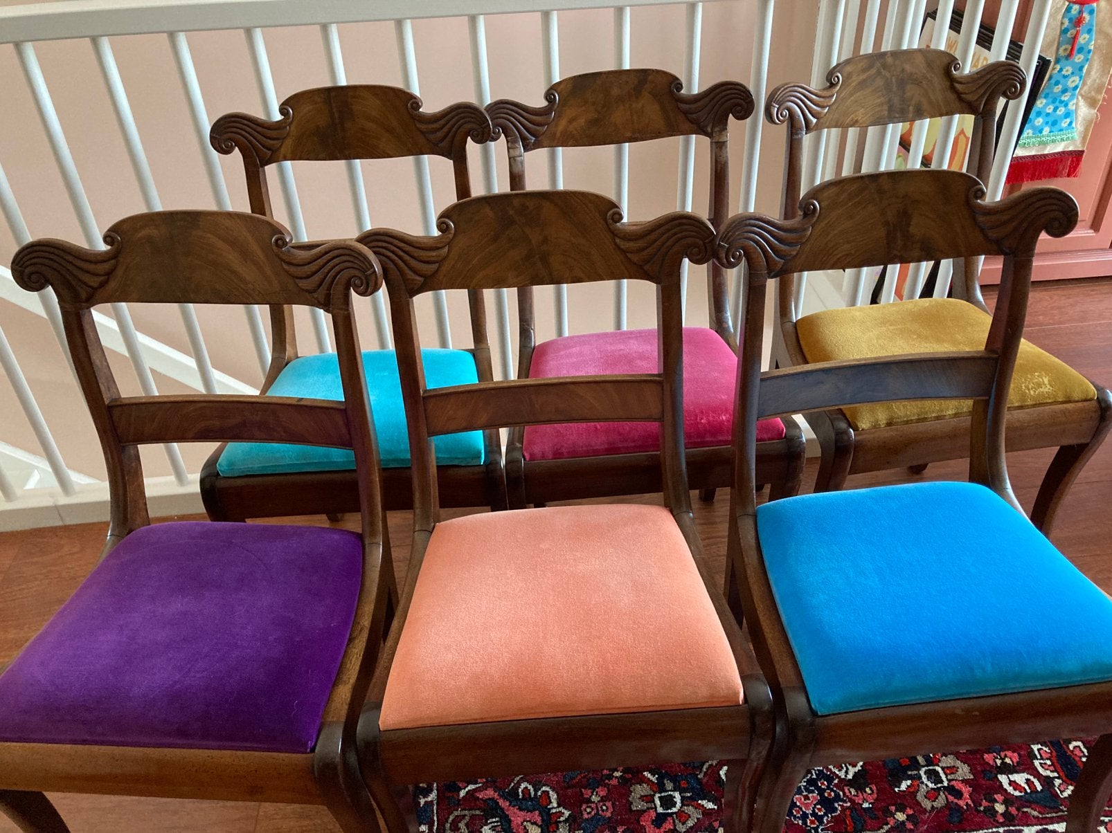 6 Antieke mahoniehouten stoelen ophalen victoriaans regency, Antiek en Kunst, Ophalen