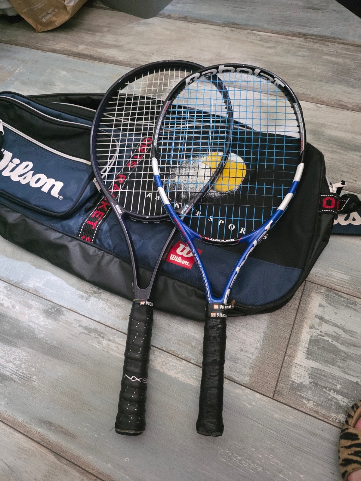 Twee tennisrackets met tas, Ophalen of Verzenden, Gebruikt, Racket, Wilson
