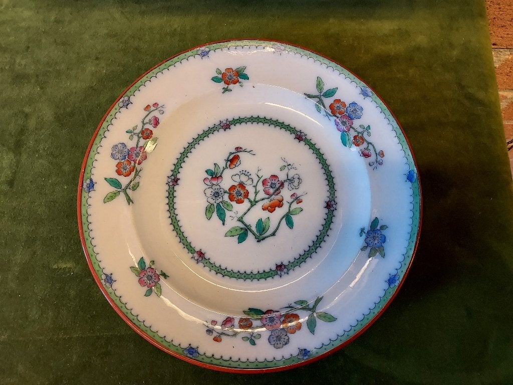 Antieke schotel, polychroom gebloemd decor, Boch Freres., Antiek en Kunst, Verzenden