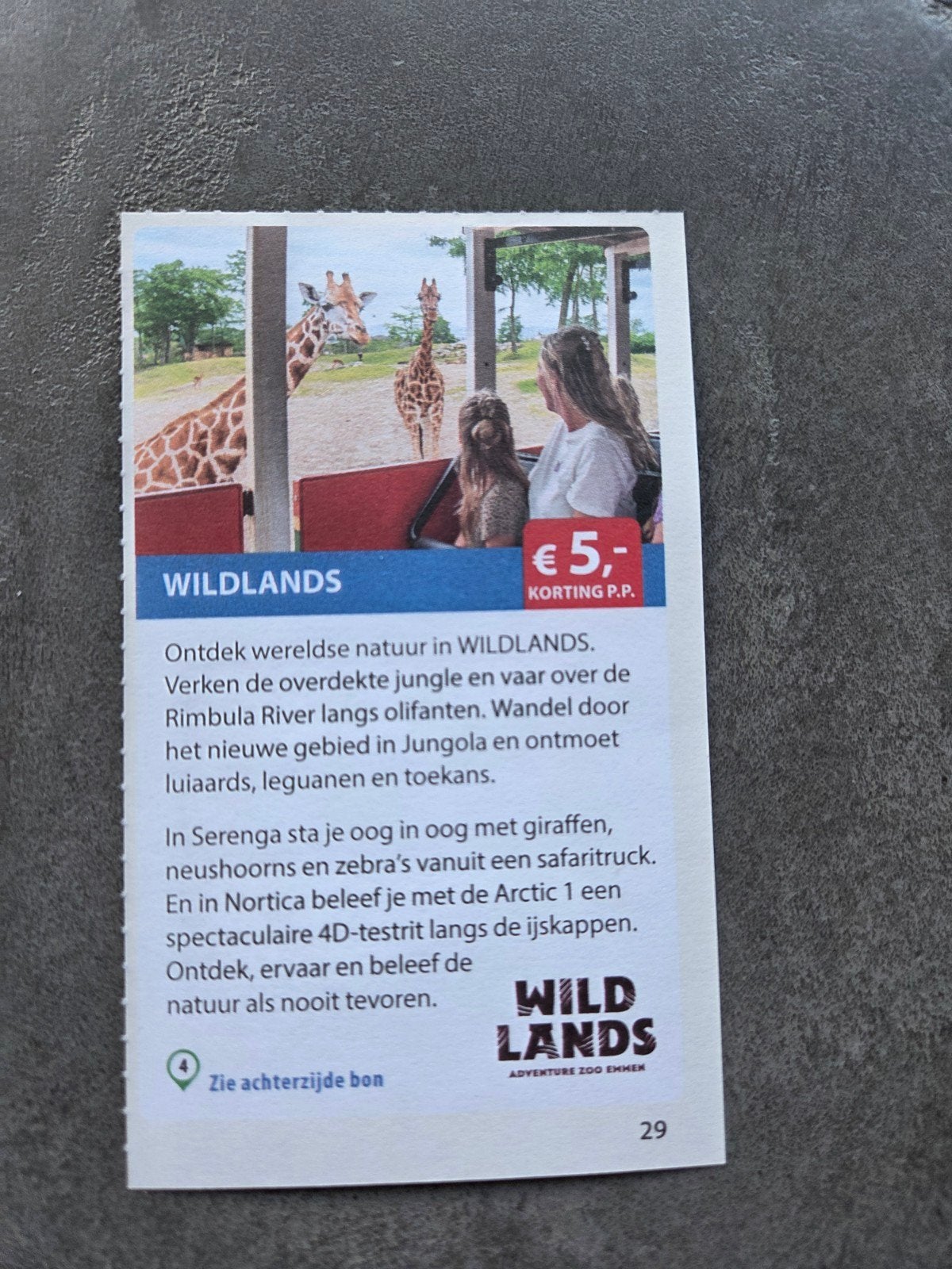 Korting Wildlands ( €5 Korting p.p.), Drie personen of meer, Kortingsbon
