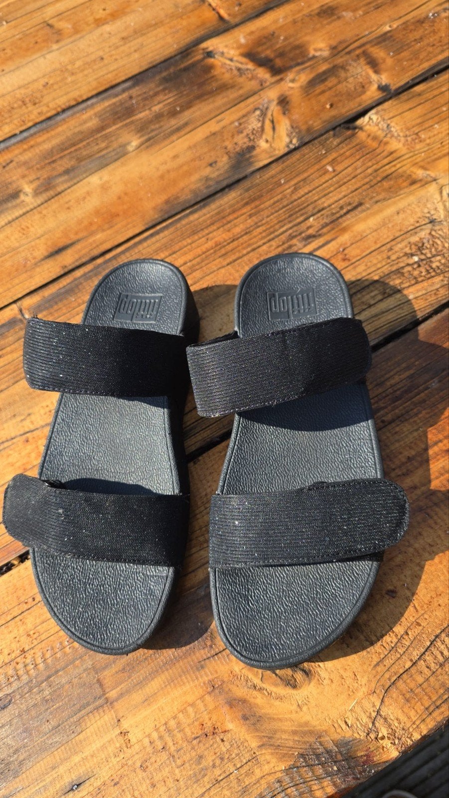 Fitflop slipperd mt38, Slippers, Zwart, Ophalen of Verzenden, Zo goed als nieuw