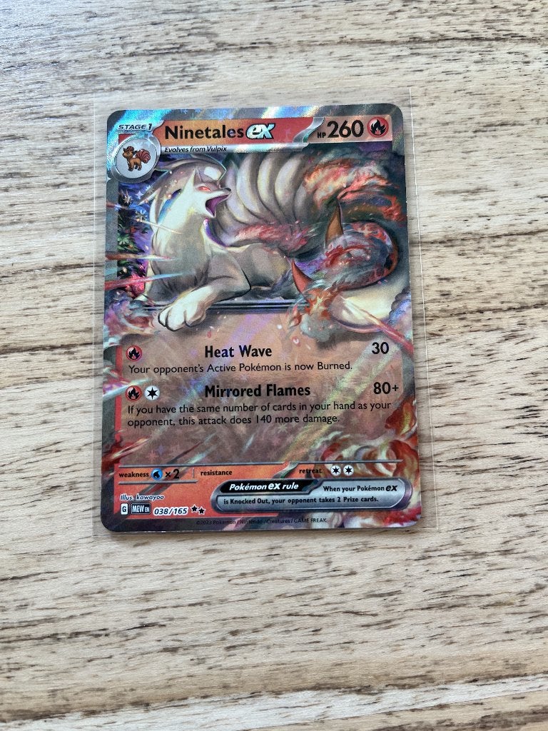 Ninetales ex (MEW 038) pokemon kaart, Ophalen of Verzenden, Zo goed als nieuw, Losse kaart, Foil