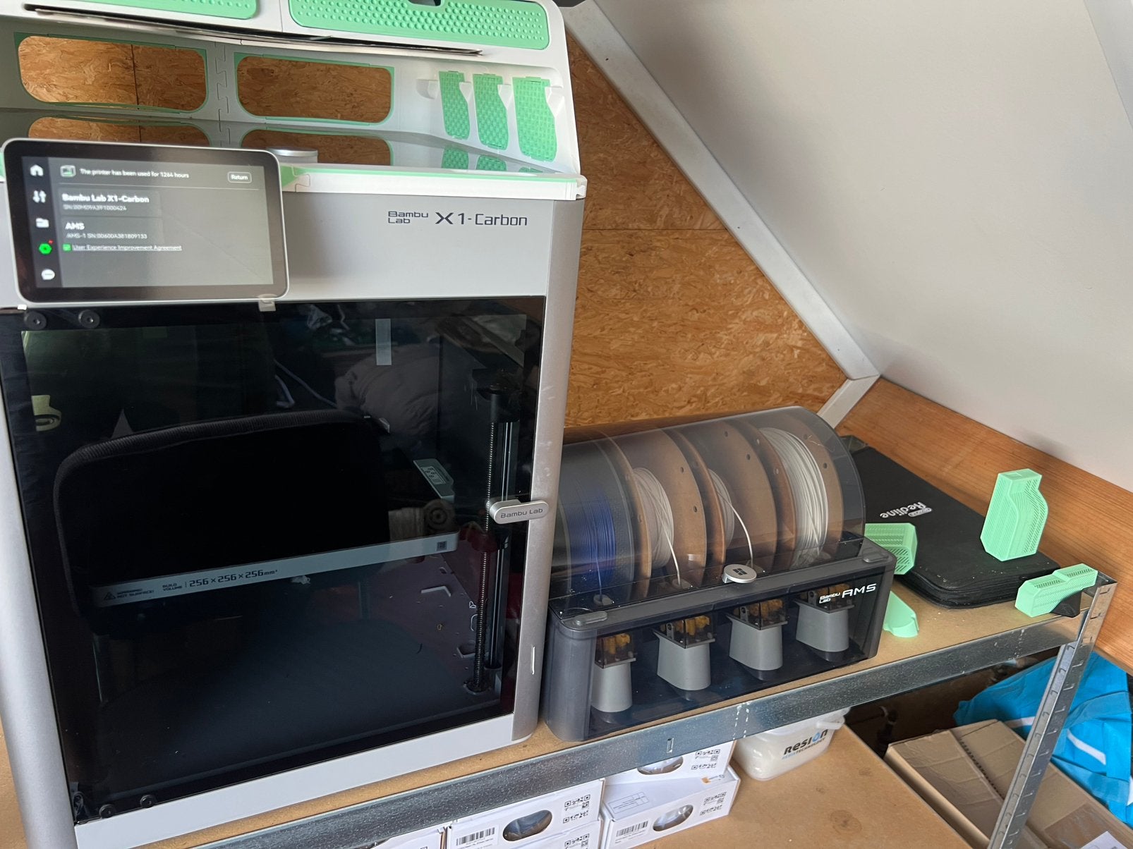 Bambu Lab X1C 3D-printer. Inclusief AMS, filament en meer, Ophalen, Ingebouwde Wi-Fi, Zo goed als nieuw, Filament