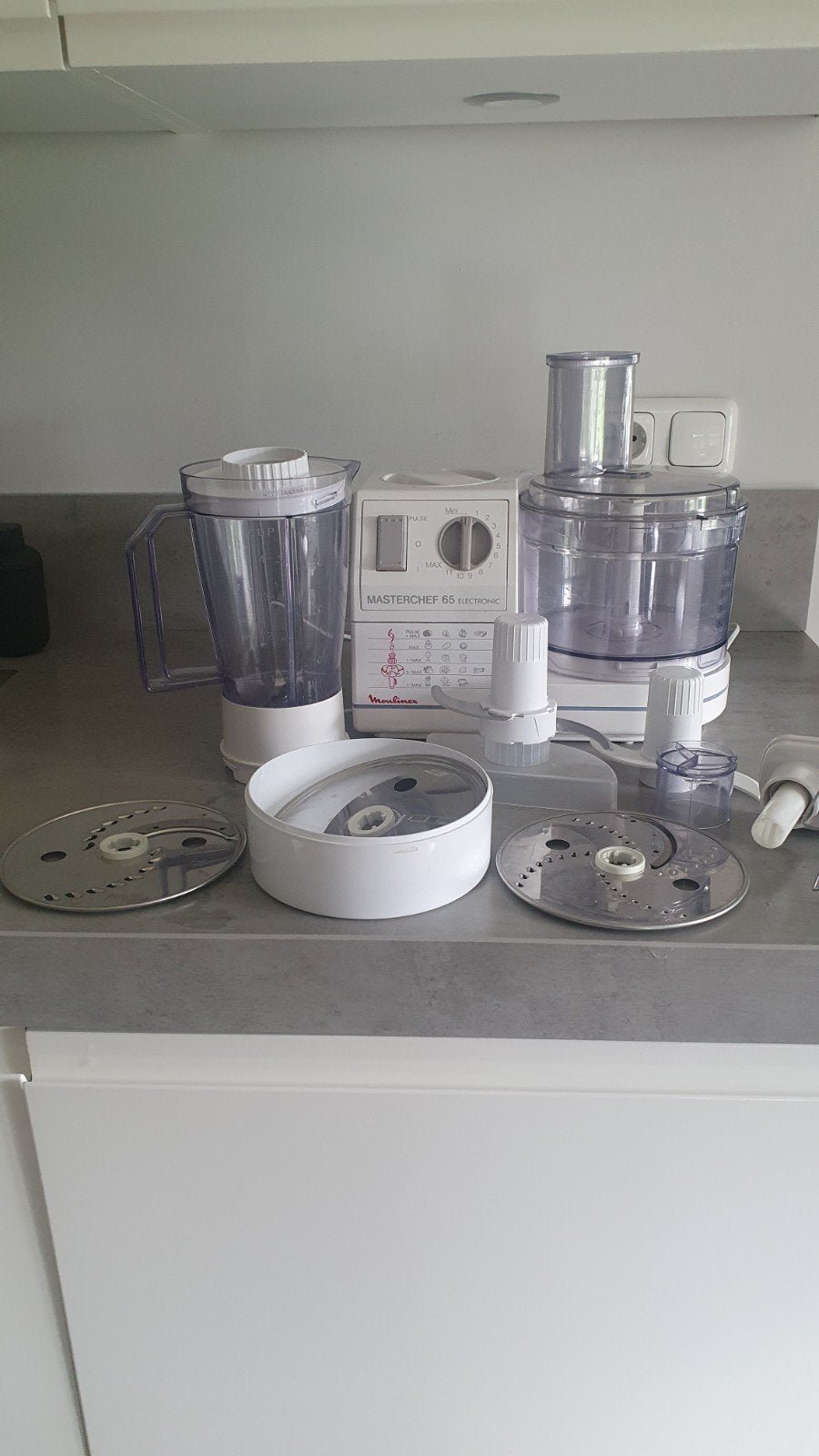 Moulinex Masterchef 65 Electronic foodprocessor - zgan!, 2 tot 3 liter, Ophalen of Verzenden, Zo goed als nieuw, 3 snelheden of meer