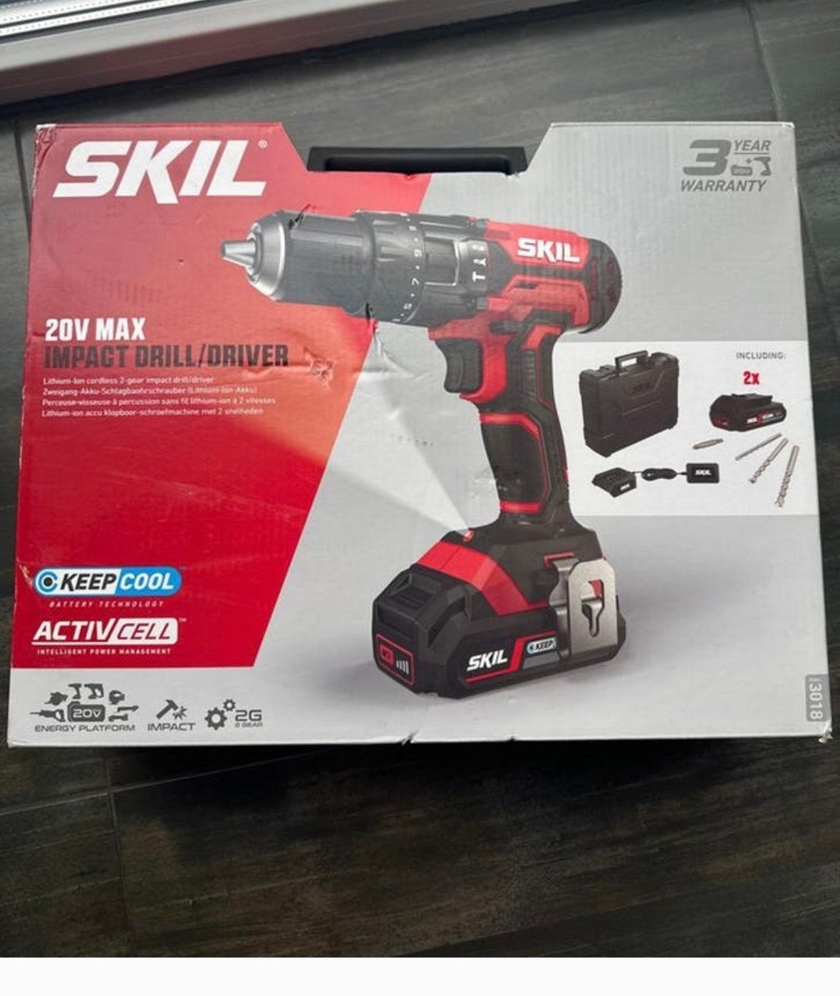 SKIL 20V Max Impact Boor-/Schroefmachine met 2 accu's, Doe-het-zelf en Verbouw, Gereedschap | Boormachines, 600 watt of meer, Nieuw