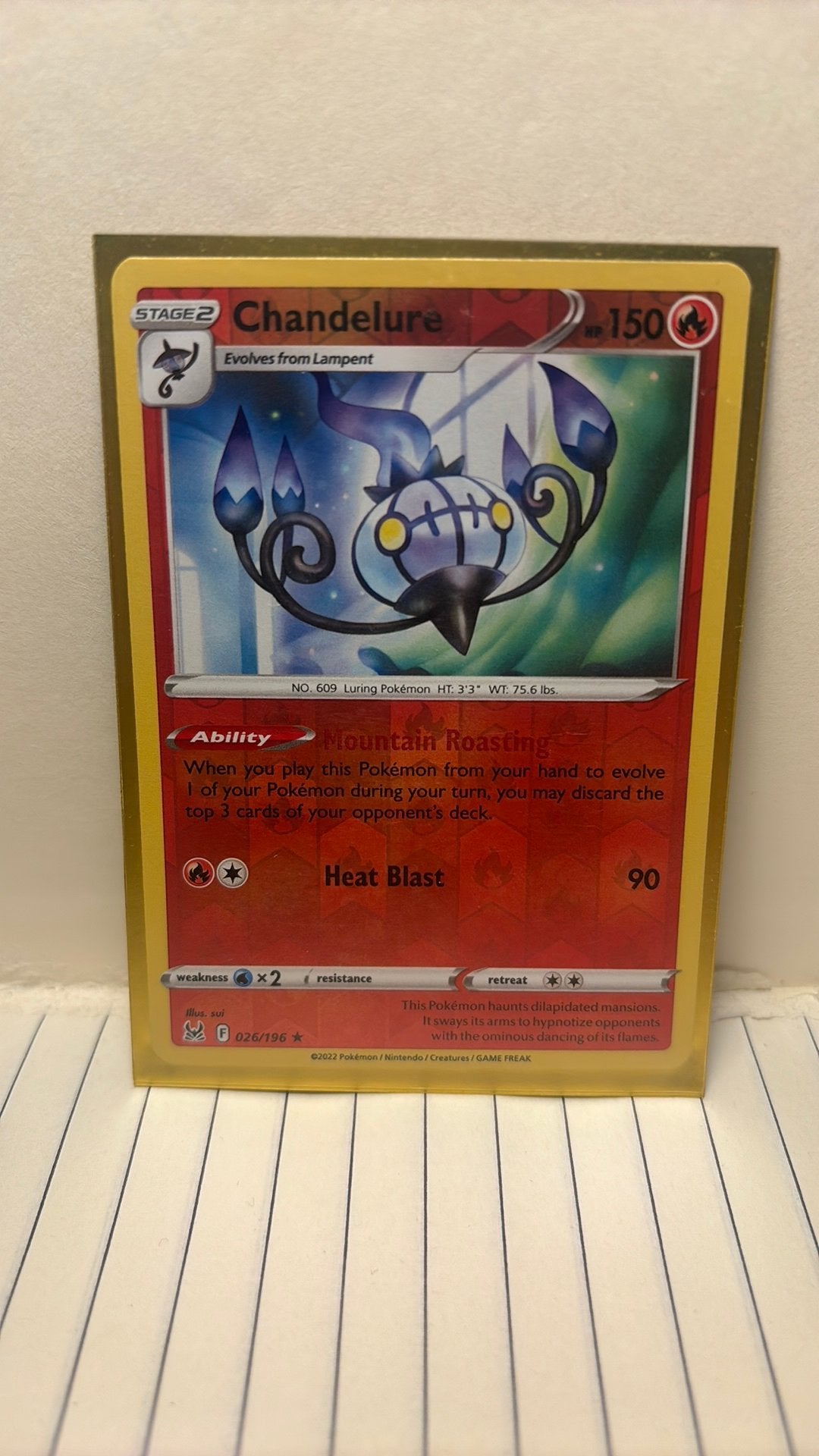 Chandelure 026/196 lost origin reverse holo pokemon kaart, Ophalen of Verzenden, Nieuw