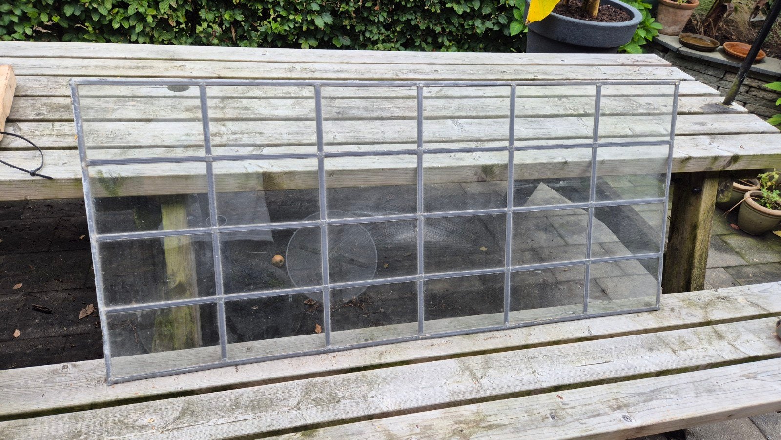 Glas-in-lood raam – ca. 119 x 52 cm, Ophalen, Gebruikt, Minder dan 80 cm, Glas in lood