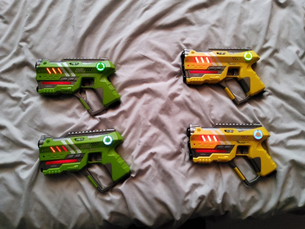 4x light battle lagerguns connect geel en groen ant cheat, Ophalen, Zo goed als nieuw