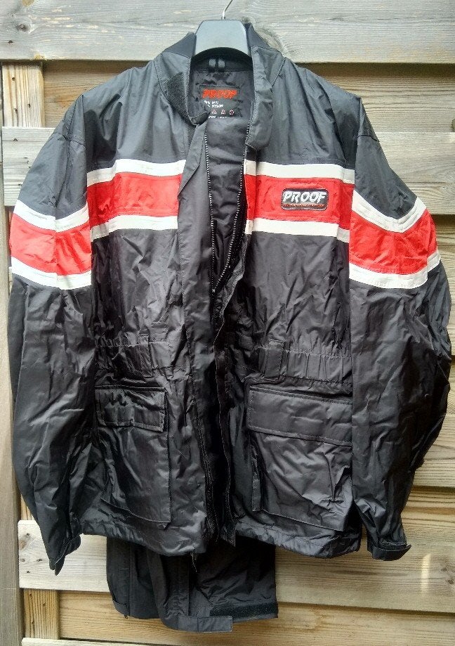 PROOF Regenpak (jas en broek) - Maat XL, Caravans en Kamperen, Regenkleding, Ophalen, Zo goed als nieuw, Regenbroek, Heren