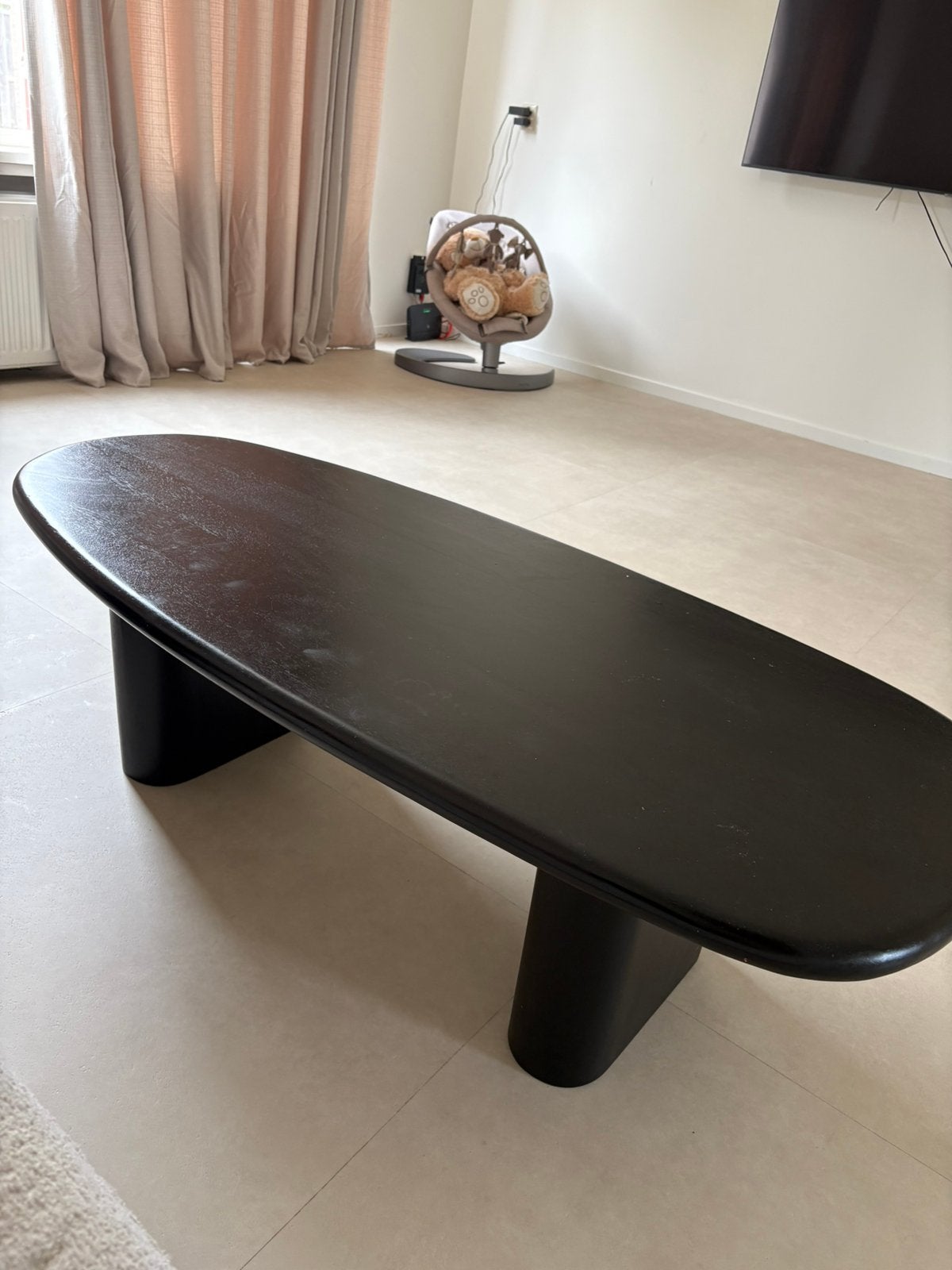 Salontafel DIRCK mangohout - overal uitverkocht, Ophalen, 100 tot 150 cm, 50 tot 100 cm, Zo goed als nieuw