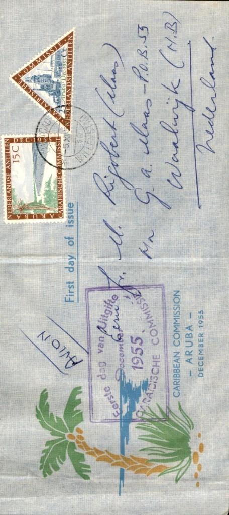 Nederlandse Antillen - FDC - 1955, Postzegels en Munten, Brieven en Enveloppen | Nederland, Verzenden, Envelop