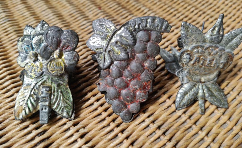 3 antieke kaarsenklemmen, Ophalen of Verzenden