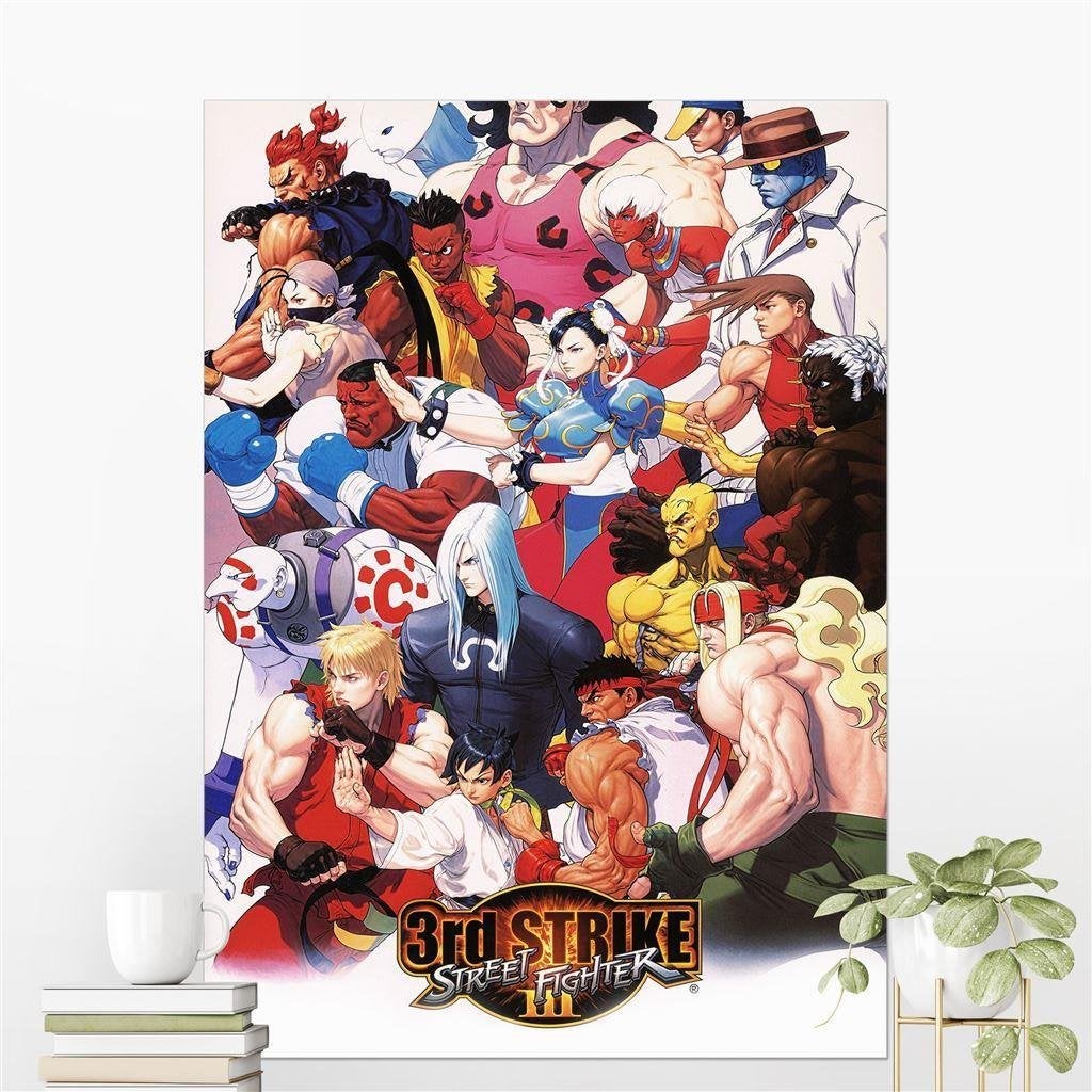 STREET FIGHTER 3 CAPCOM Retro Arcade Grote Videogame Poster, Spelcomputers en Games, Vechten, Verzenden, 1 speler, Nieuw