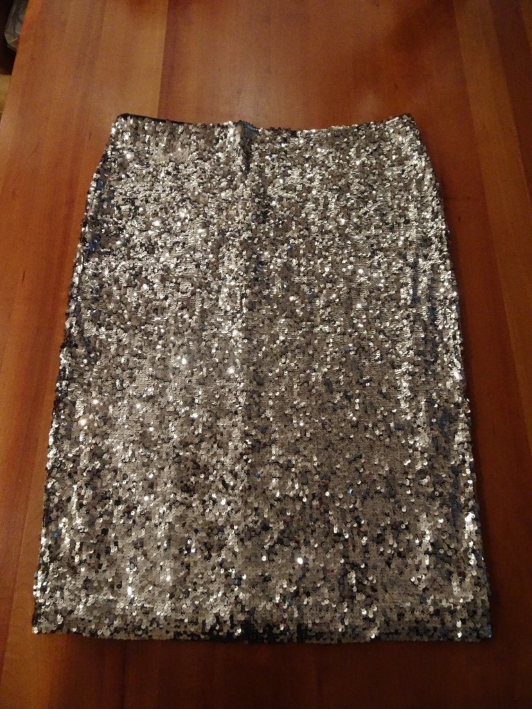BY MALENE BIRGER zilver kleurige pailletten rok, Overige kleuren, Verzenden, Maat 42/44 (L), Nieuw