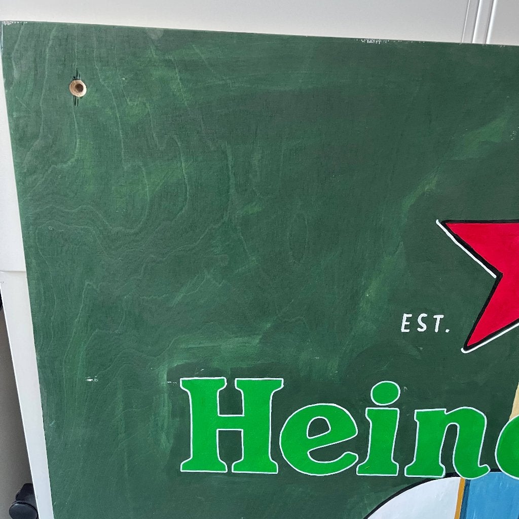 Heineken Lagunitas Bier Reclamebord Schilderij 113x124cm, Verzamelen, Ophalen, Zo goed als nieuw, Reclamebord, Plaat of Schild