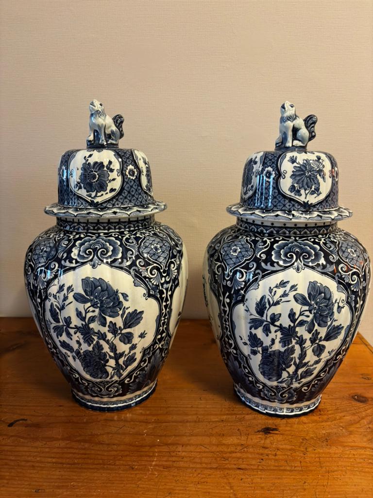 Delfts blauwe pot met deksel van Petrus Regout per stuk!, Antiek en Kunst, Ophalen of Verzenden