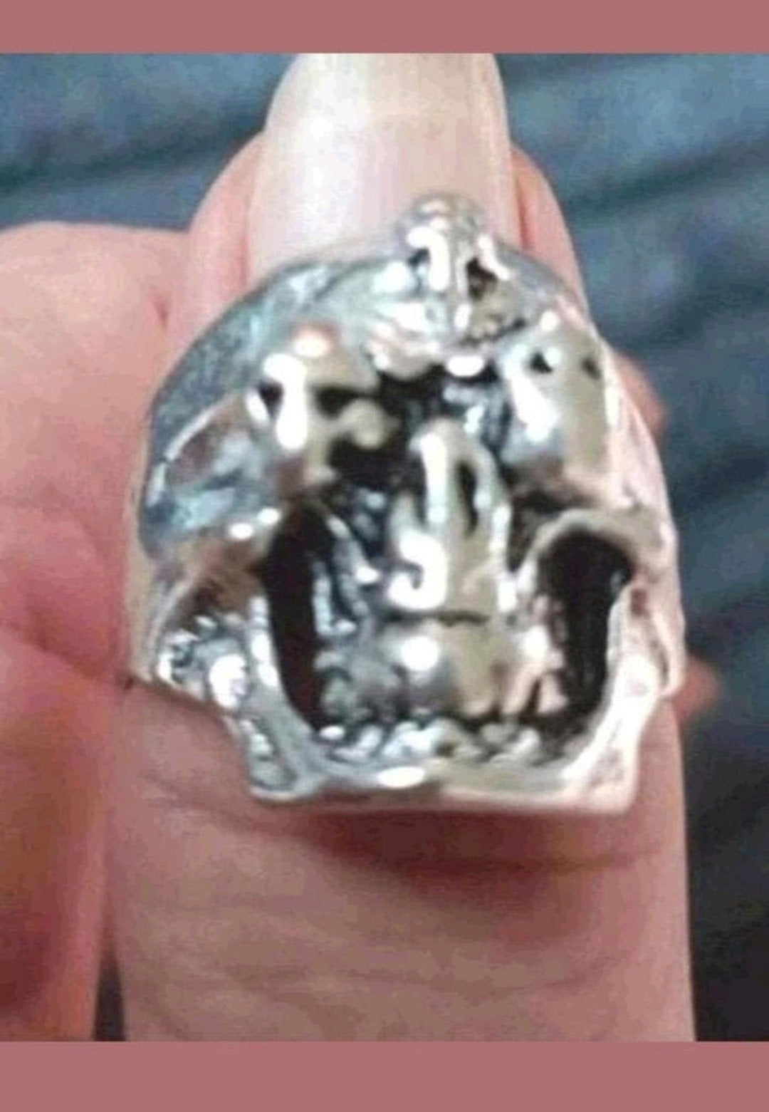 Ring doodshoofden maat 20, Sieraden, Tassen en Uiterlijk, Ringen, Verzenden, Nieuw, Zilver