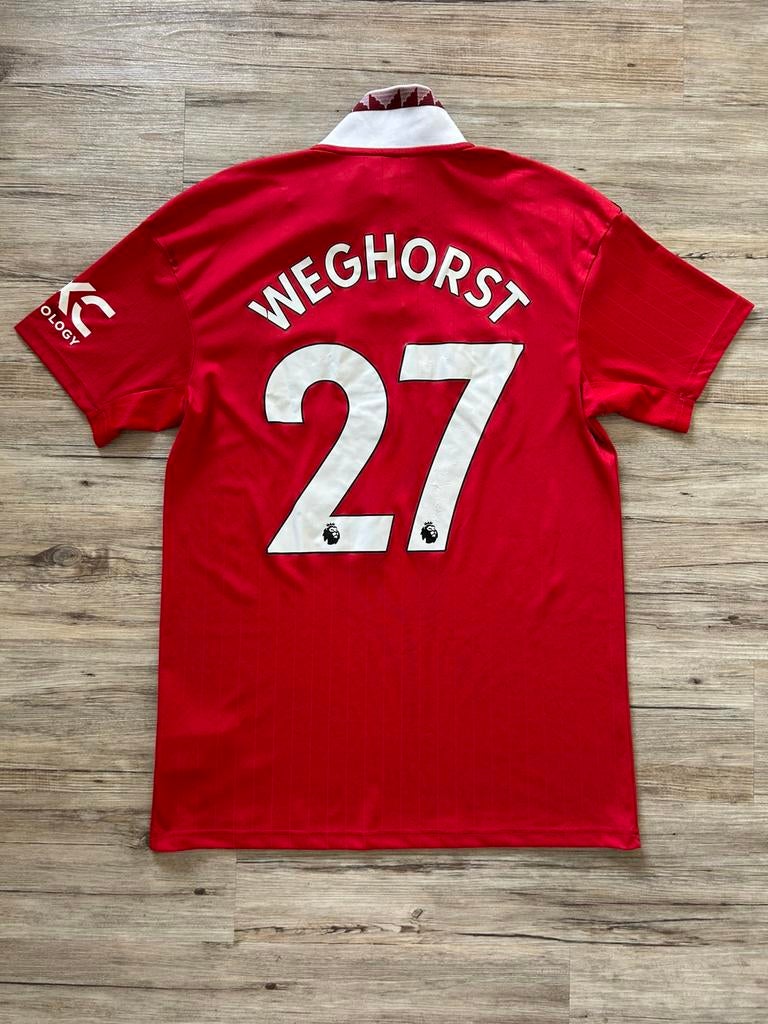 Origineel Man United Thuisshirt 22/23 Weghorst #27 - Maat M, Sport en Fitness, Voetbal, Maat M, Ophalen of Verzenden, Zo goed als nieuw