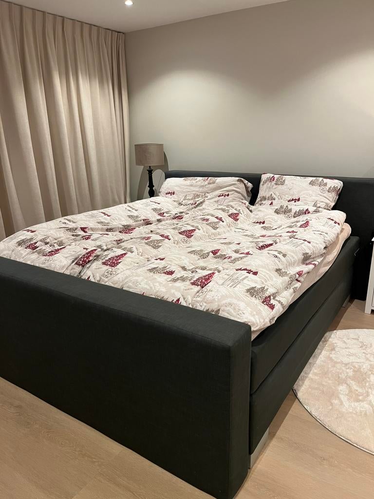 Boxspring met hoofd en voetbord, Gebruikt, Overige kleuren, Tweepersoons, Ophalen of Verzenden
