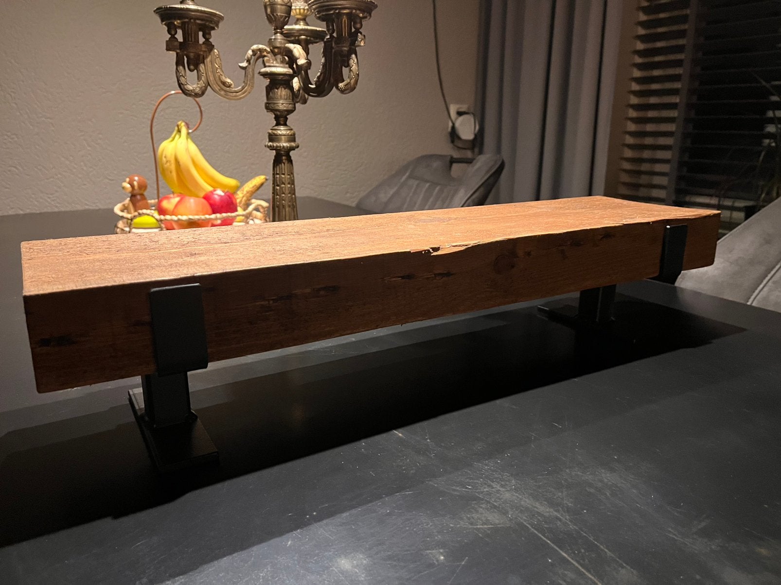 Decoratie/ vensterbank bankje, Huis en Inrichting, Ophalen, Hout, Nieuw, Bruin