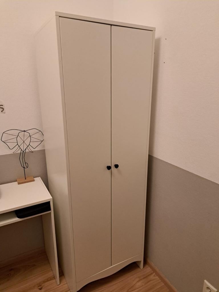 IKEA SMÅGÖRA Kledingkast wit - 80x50x187 cm, Ophalen, Gebruikt, Modern, functioneel, Met plank(en)