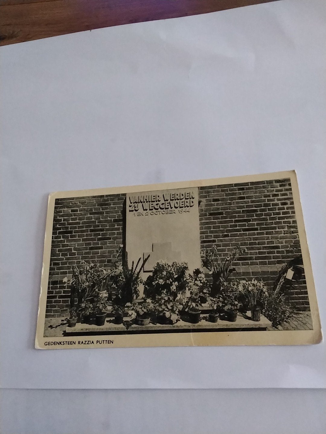 Gedenksteen Razzia Putten - Oude Ansichtkaart, Ophalen of Verzenden, 1940 tot 1960, Gelderland