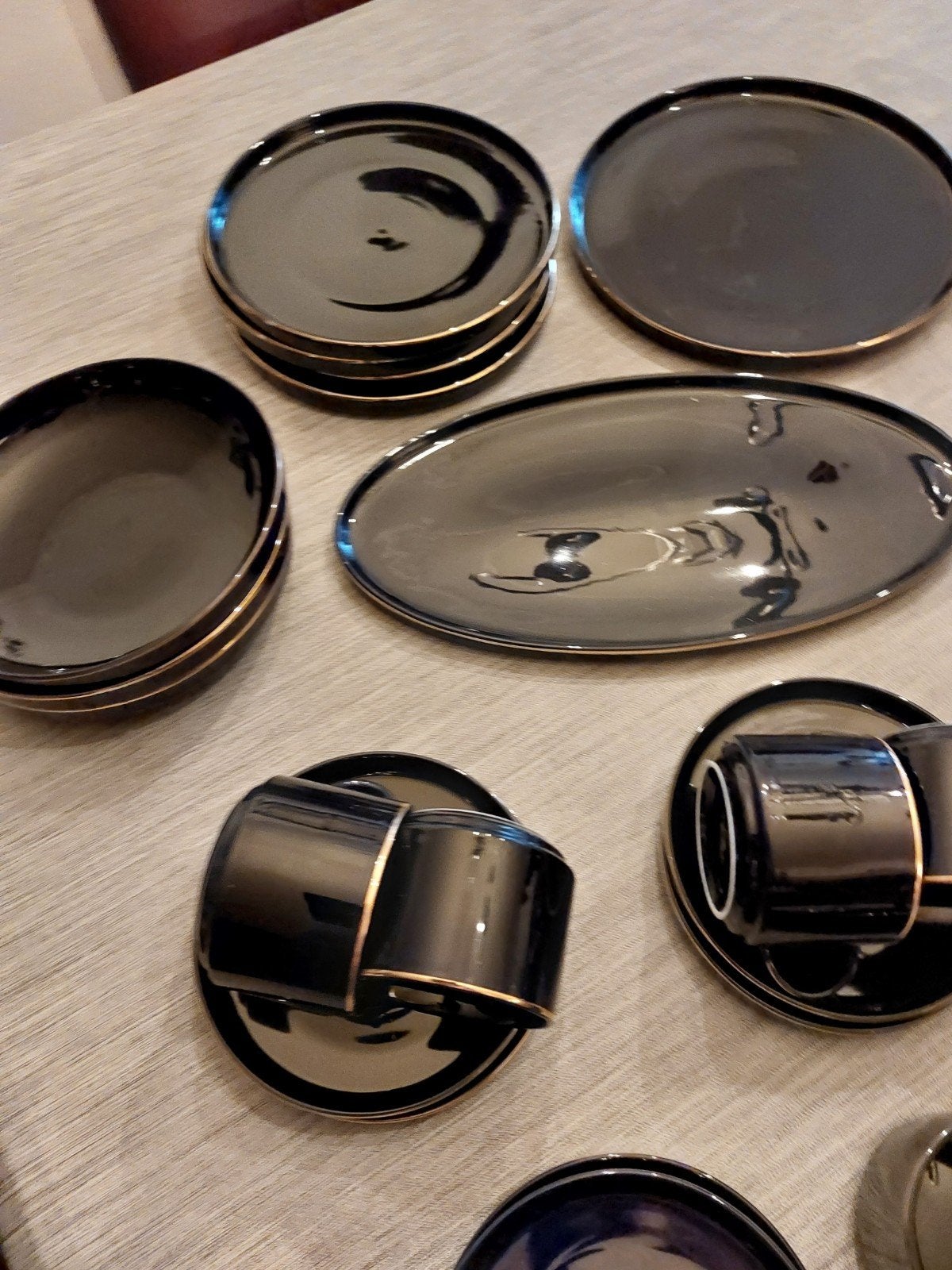Selinex Luxe Home Servies 25-delig  donker blauw met Goud, Huis en Inrichting, Keuken | Servies, Overige merken, Nieuw, Ophalen of Verzenden