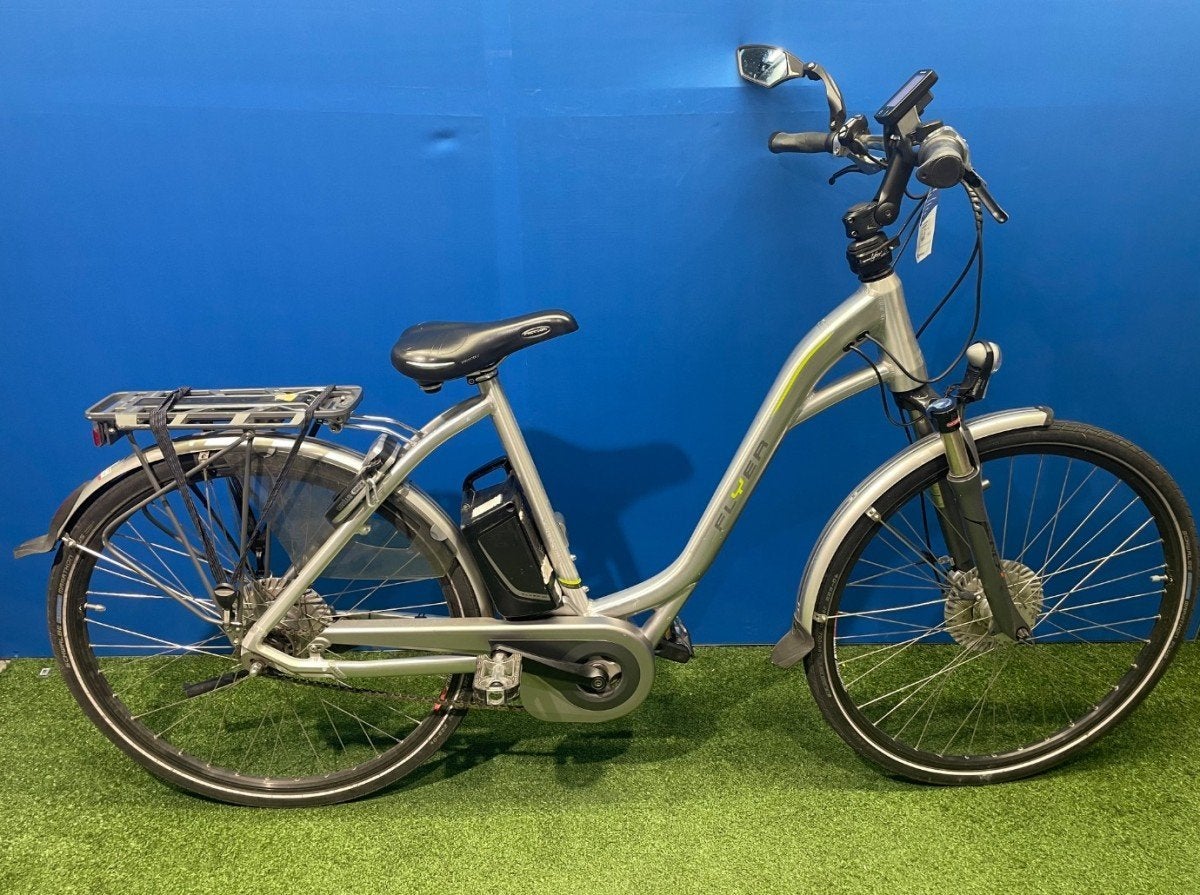 Flyer T8 15ah 36v - Meeneemprijs!- Dames Zilver 50 55cm, Fietsen en Brommers, Gebruikt, -, -, -