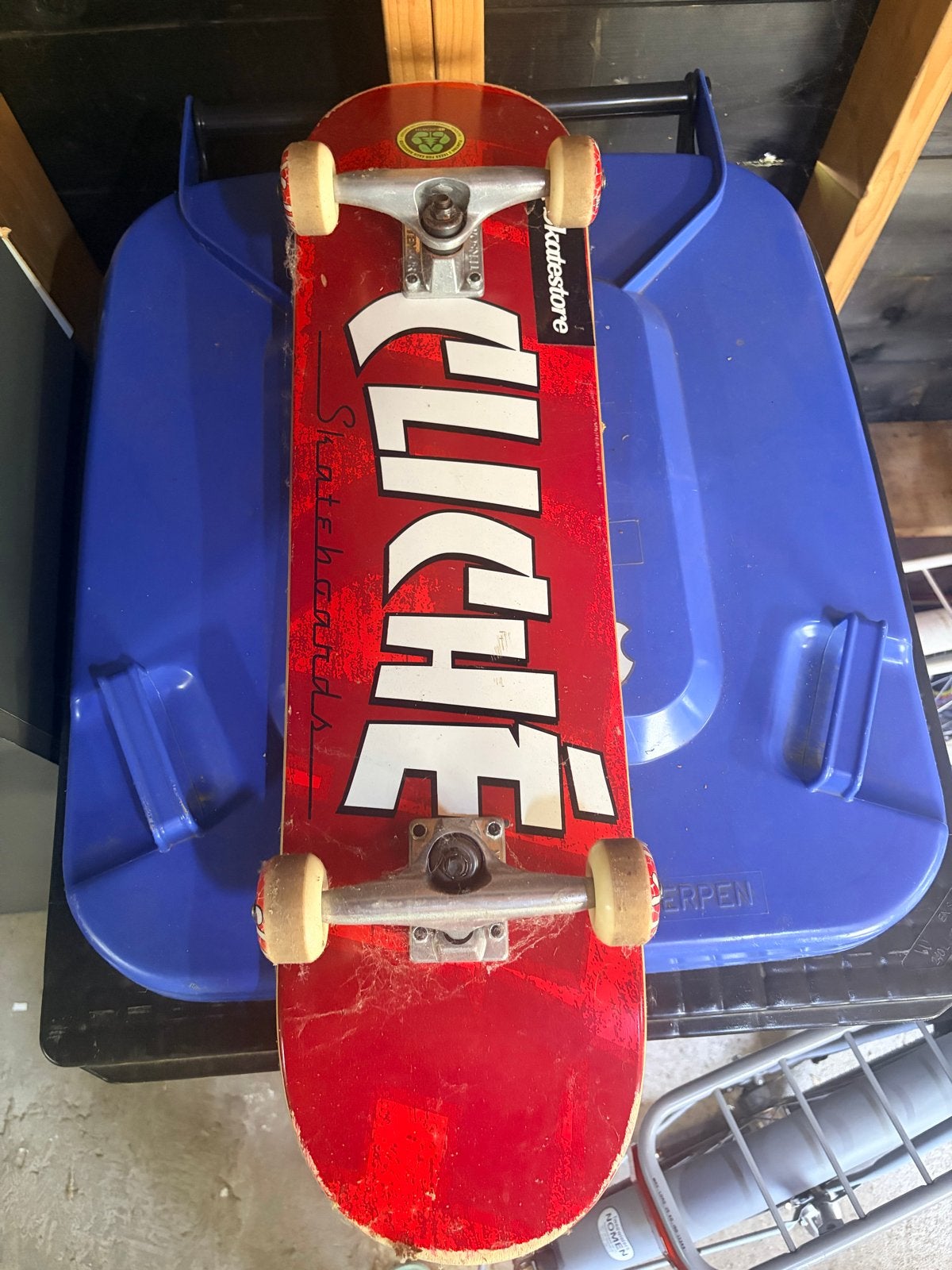 Cliché Skateboard - Rood met Witte Letters, Ophalen, Gebruikt, Skateboard