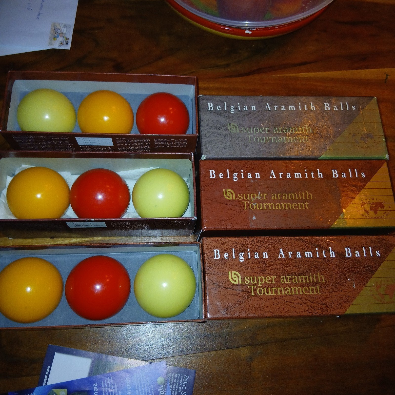 3 sets Begian ARAMITH balls voor 25.00 euro, Ophalen of Verzenden, Gebruikt, Keu of Ballen