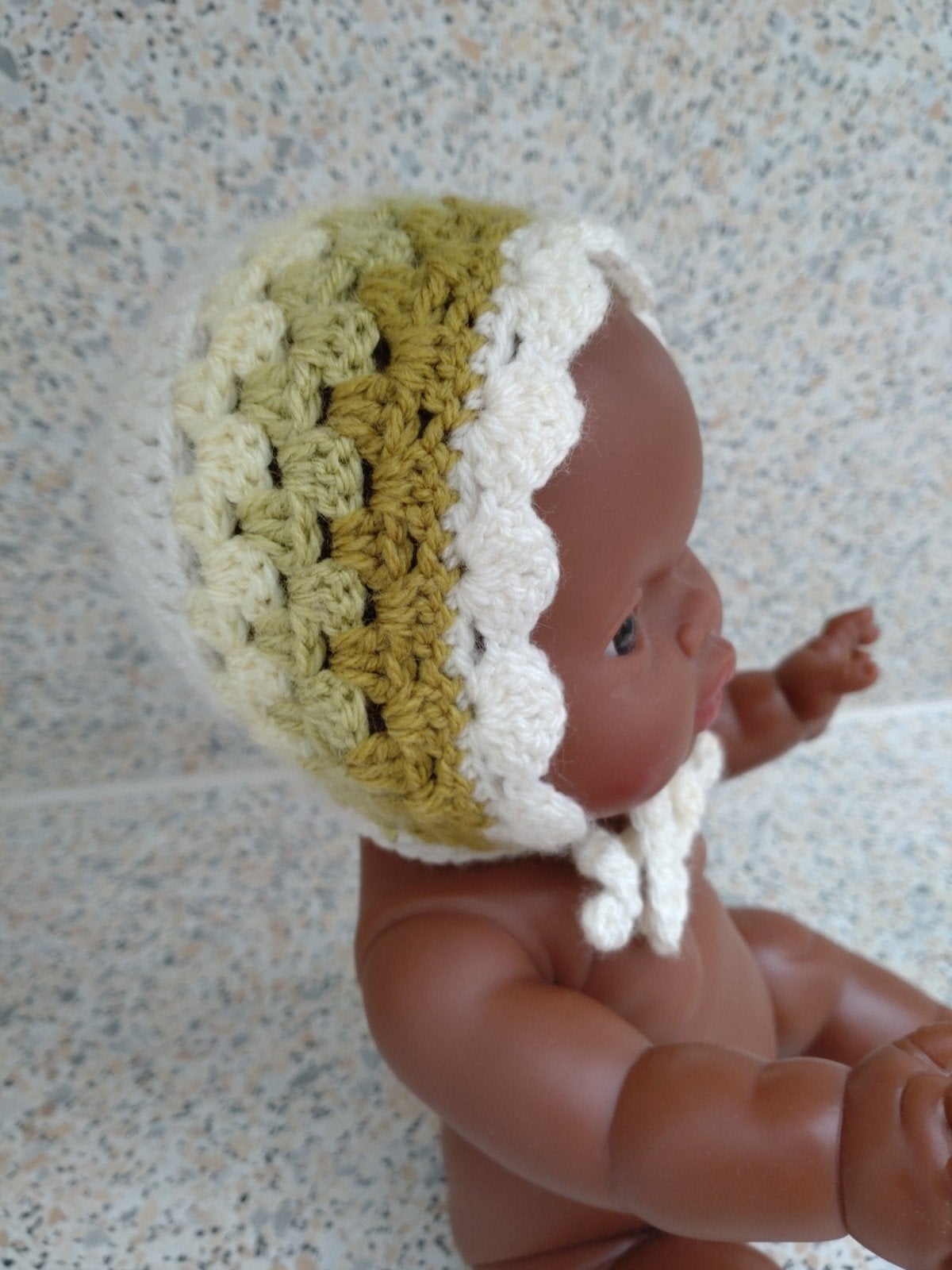 Bonnet mutsje groentinten, Ophalen of Verzenden, Nieuw, Babypop