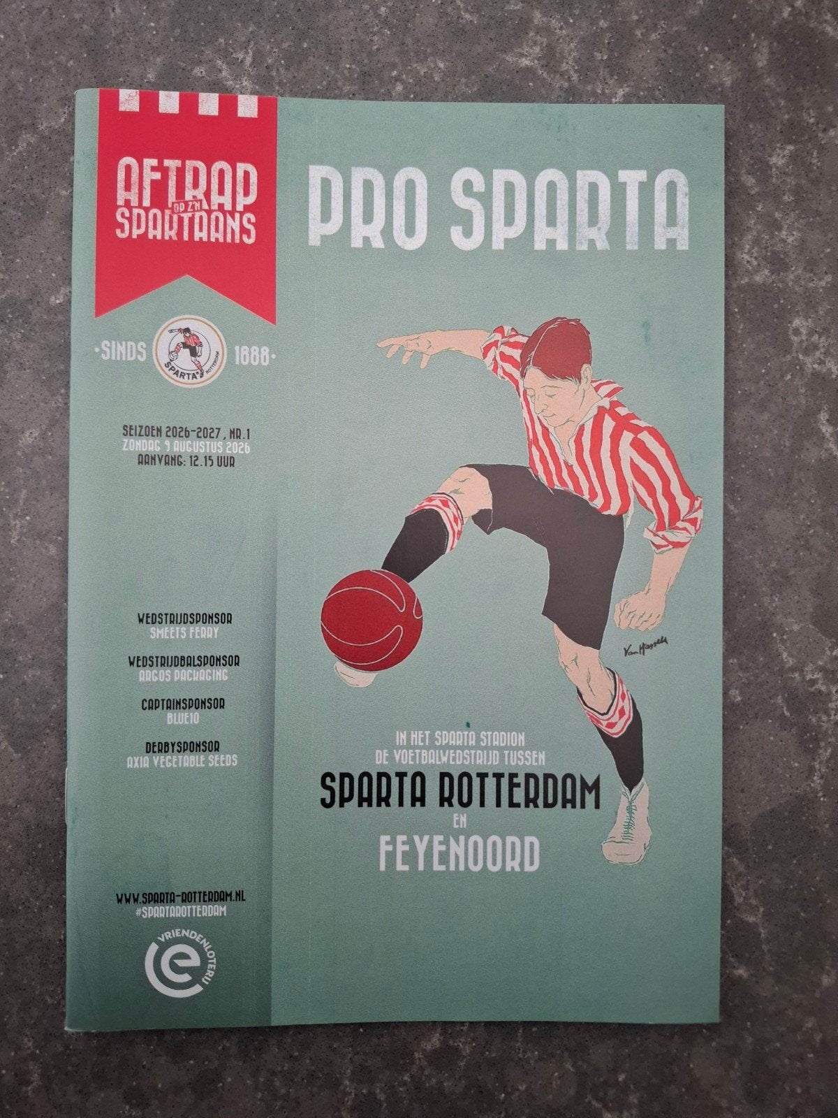 Programmaboekje Sparta - Feyenoord 09.08.2026, Ophalen of Verzenden, Nieuw, Feyenoord