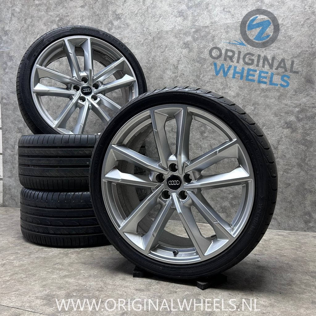21 inch originele velgen + zomerbanden Audi A8 S8 A7 S7, Gebruikt, 285 mm, Banden en Velgen, Personenwagen