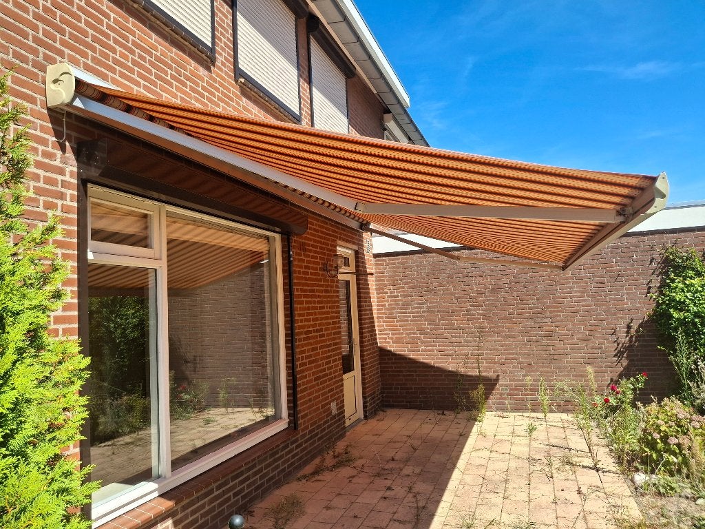 zonnescherm elektrisch, Tuin en Terras, Gebruikt, 450 cm of meer, Elektrisch, Ophalen of Verzenden
