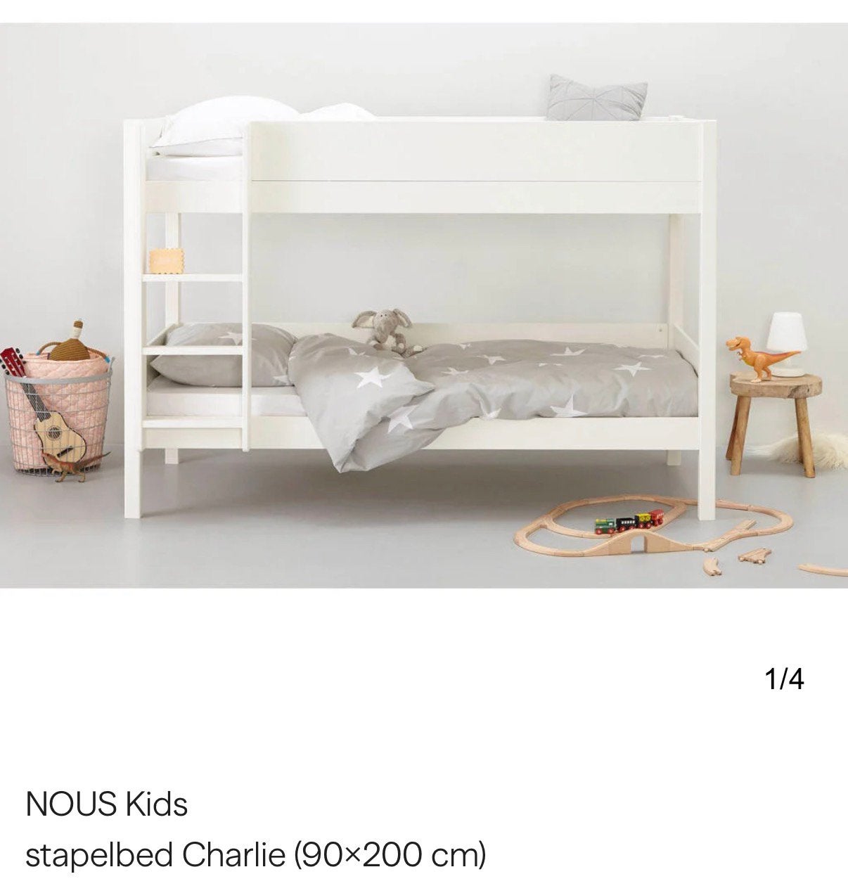 NOUS Kids stapelbed, 3 maanden oud, Ophalen, 90 cm, Tweepersoons, Zo goed als nieuw